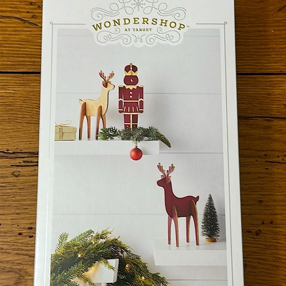Wondershop Other - Wood Nutcracker and Deer Christmas Figurine Set 3pc Wondershop Character…